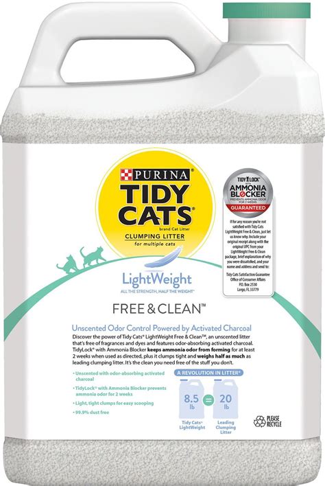 Tidy Cats Free & Clean Lightweight Unscented Clumping Clay Cat Litter.